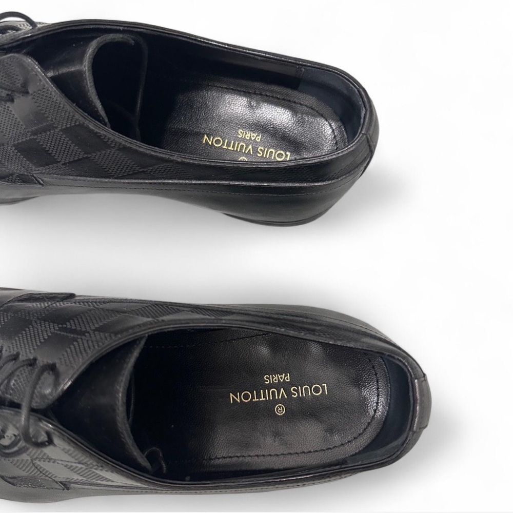 Louis Vuitton Derby Men's Black Leather Dress Shoes Size 6 1/2 - Picture 8 of 12